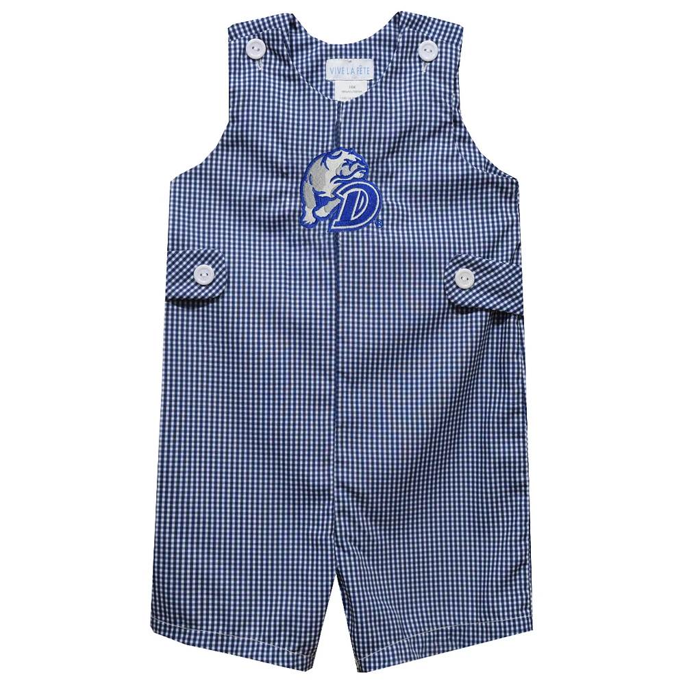 Toddler Vive La Fete Blue Drake Bulldogs Gingham Jon Romper