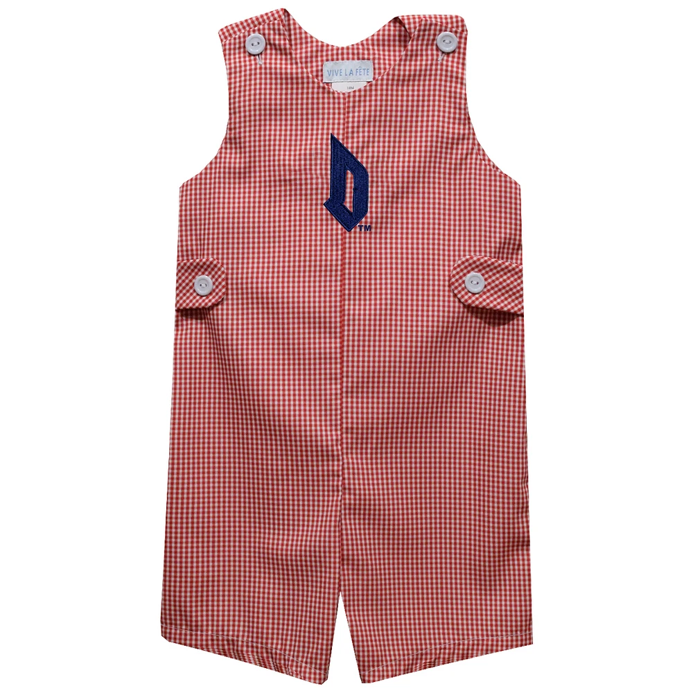 Toddler Vive La Fete Red Duquesne Dukes Gingham Jon Romper
