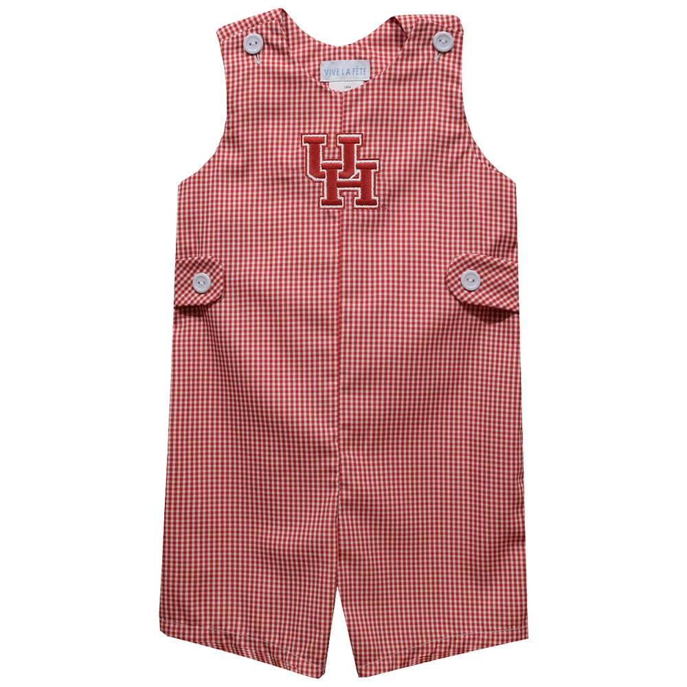 Toddler Vive La Fete Red Houston Cougars Gingham Jon Romper