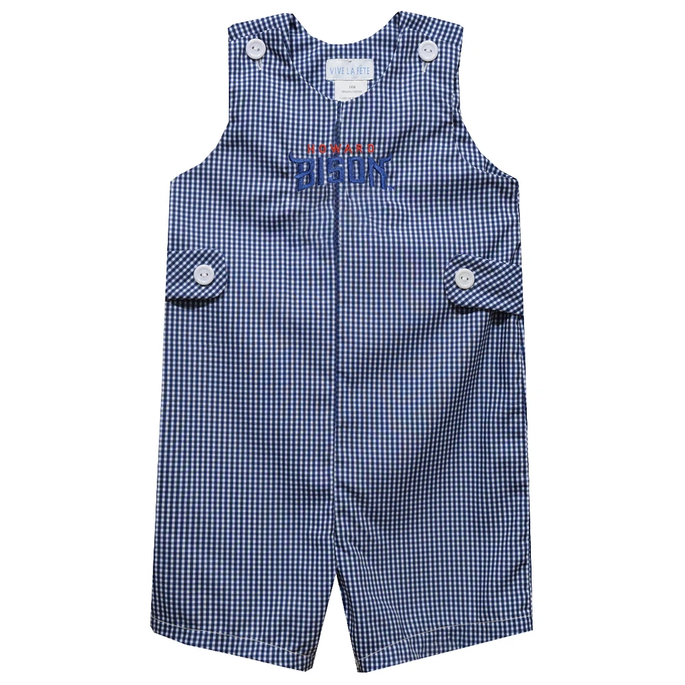 Toddler Vive La Fete Navy Howard Bison Gingham Jon Romper