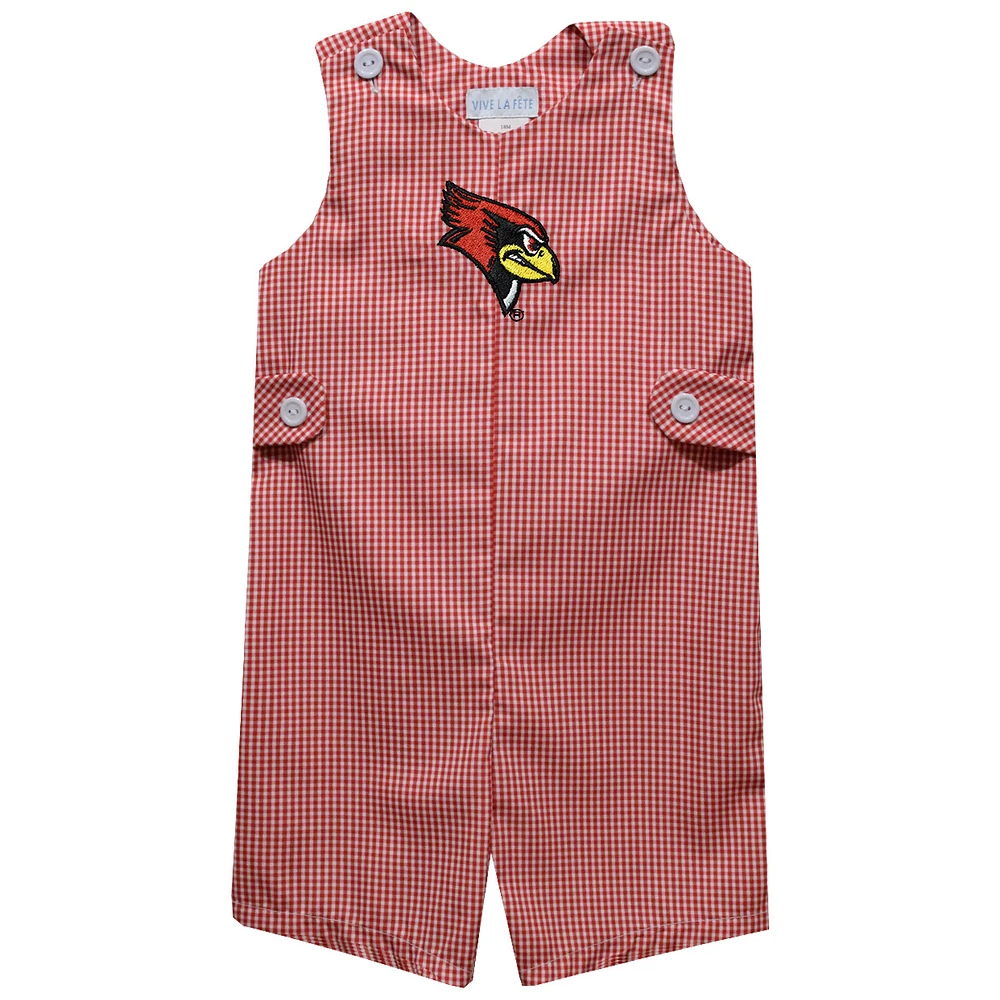 Toddler Vive La Fete Red Illinois State Redbirds Gingham Jon Romper