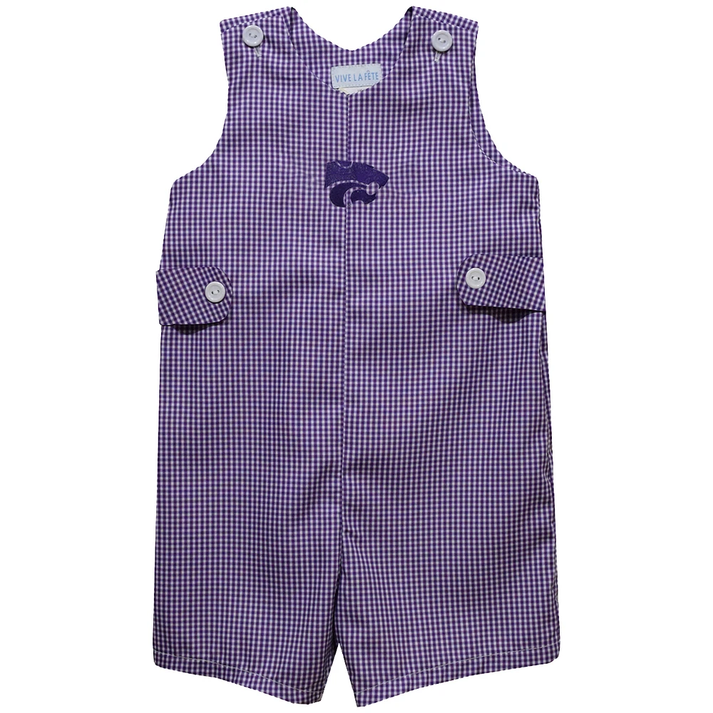 Toddler Vive La Fete Purple Kansas State Wildcats Gingham Jon Romper