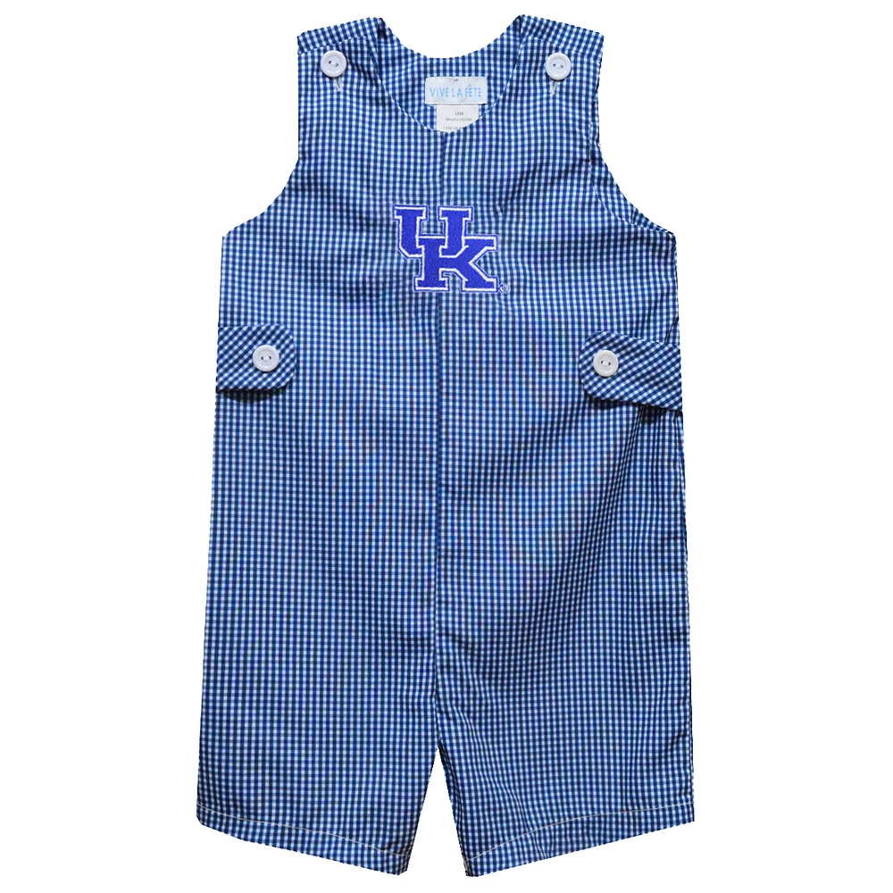 Toddler Vive La Fete Royal Kentucky Wildcats Gingham Jon Romper