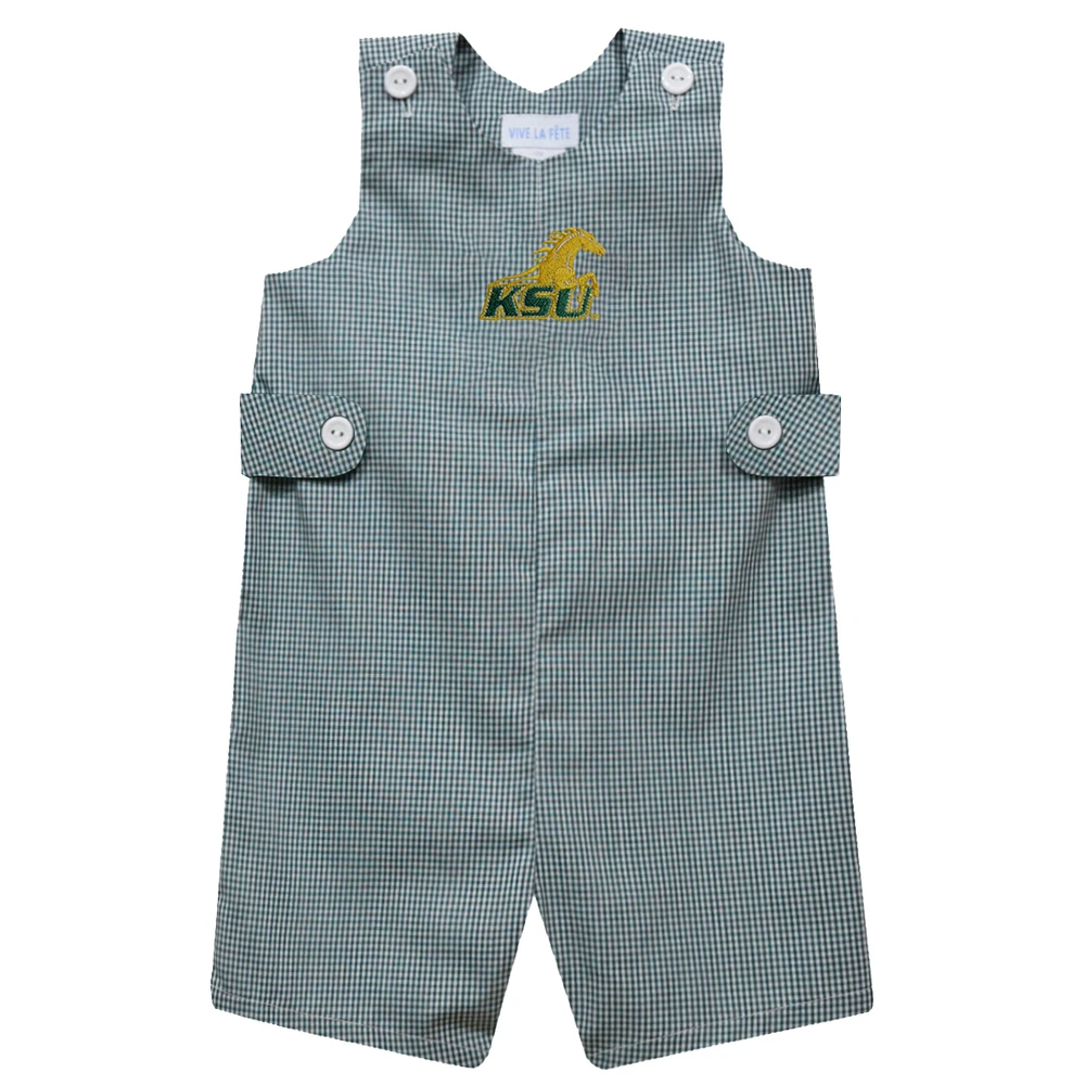 Toddler Vive La Fete Green Kentucky State Thorobreds Gingham Jon Romper