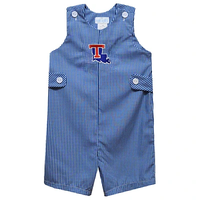 Toddler Vive La Fete Royal Louisiana Tech Bulldogs Gingham Jon Romper