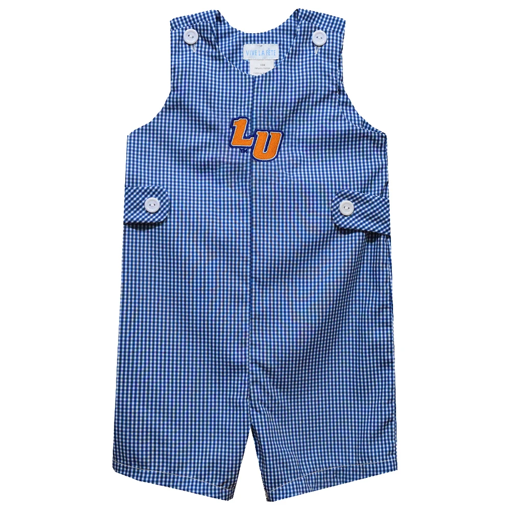 Toddler Vive La Fete Blue Lincoln Lions Gingham Jon Romper