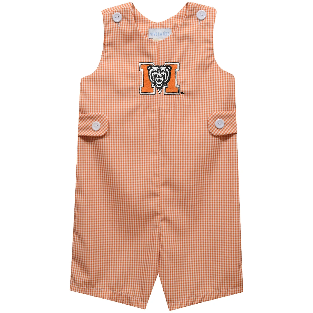 Toddler Vive La Fete Orange Mercer Bears Gingham Jon Jon Romper