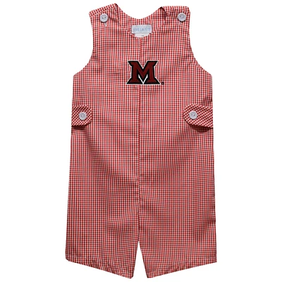 Toddler Vive La Fete Red Miami University RedHawks Gingham Jon Romper