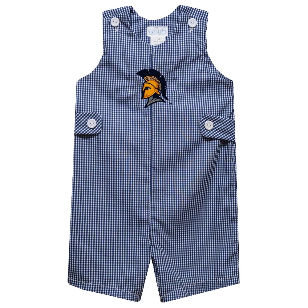 Toddler Vive La Fete Navy UNCG Spartans Gingham Jon Romper
