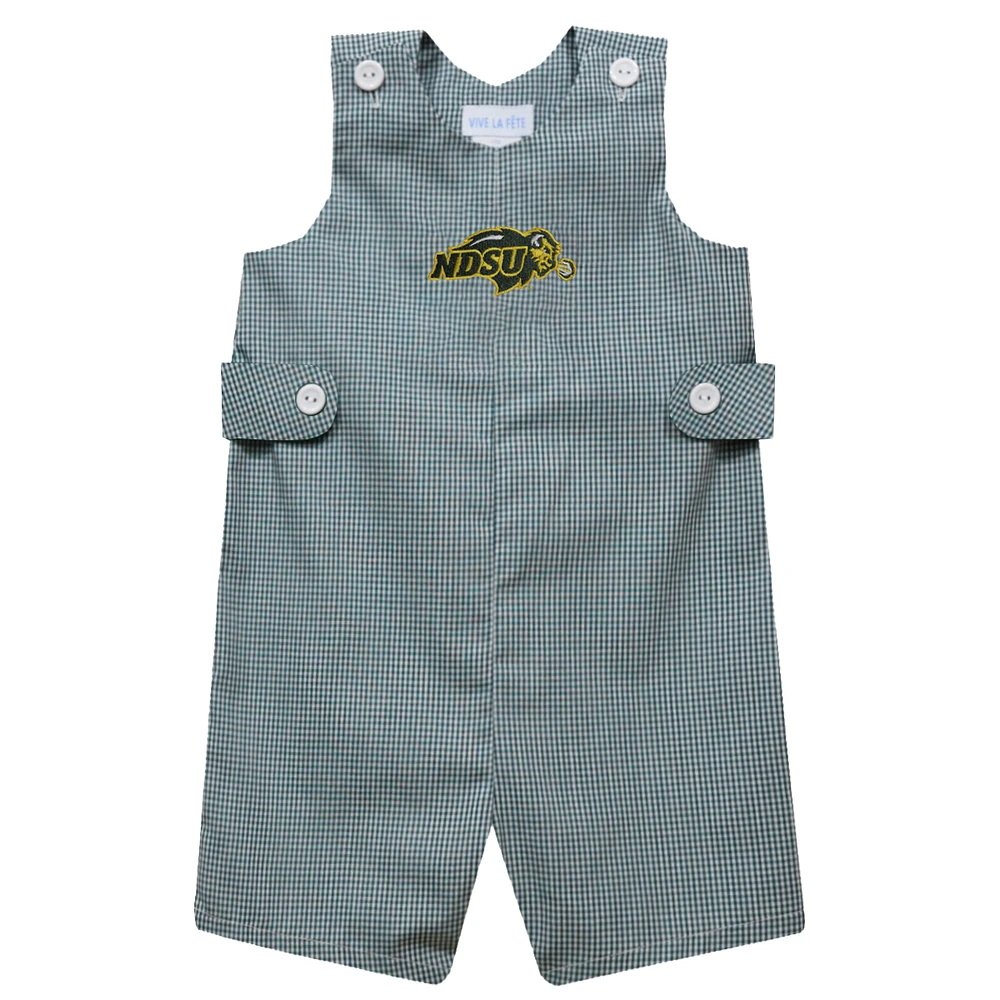 Toddler Vive La Fete Green NDSU Bison Gingham Jon Romper