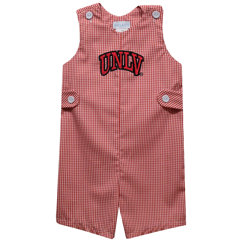 Toddler Vive La Fete Scarlet UNLV Rebels Gingham Jon Romper