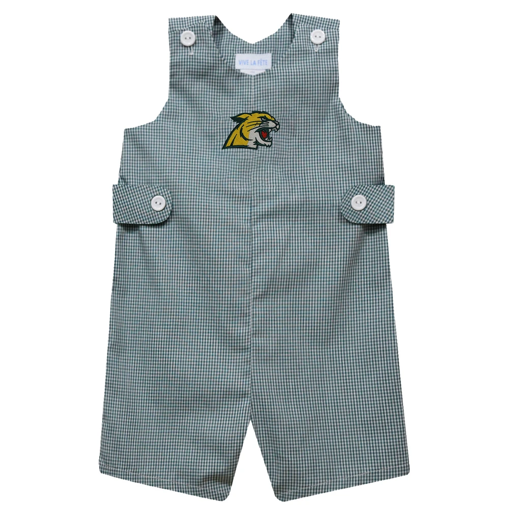 Toddler Vive La Fete Green Northern Michigan Wildcats Gingham Jon Romper
