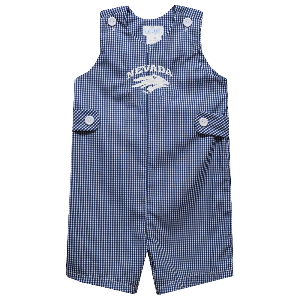 Toddler Vive La Fete Navy Nevada Wolf Pack Gingham Jon Romper