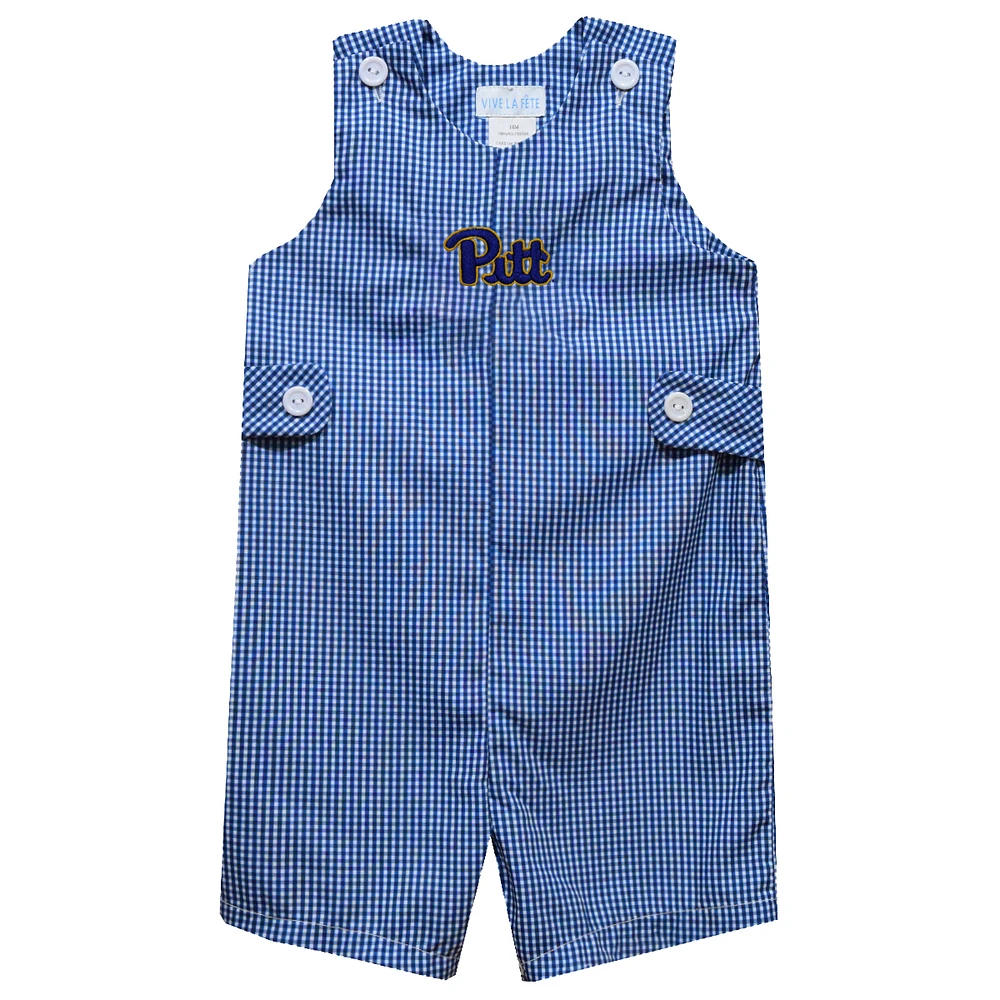 Toddler Vive La Fete Royal Pitt Panthers Gingham Jon Romper
