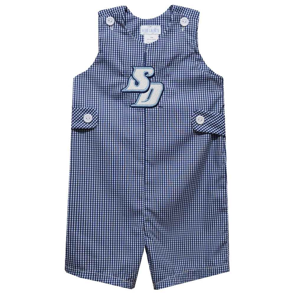Toddler Vive La Fete Navy San Diego Toreros Gingham Jon Romper