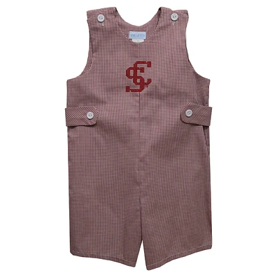 Toddler Vive La Fete Maroon Santa Clara Broncos Gingham Jon Romper