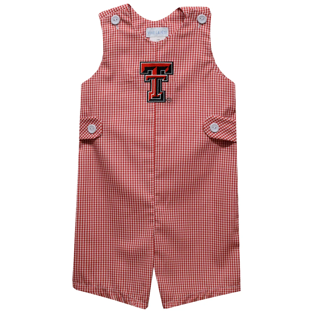 Toddler Vive La Fete Red Texas Tech Raiders Gingham Jon Romper