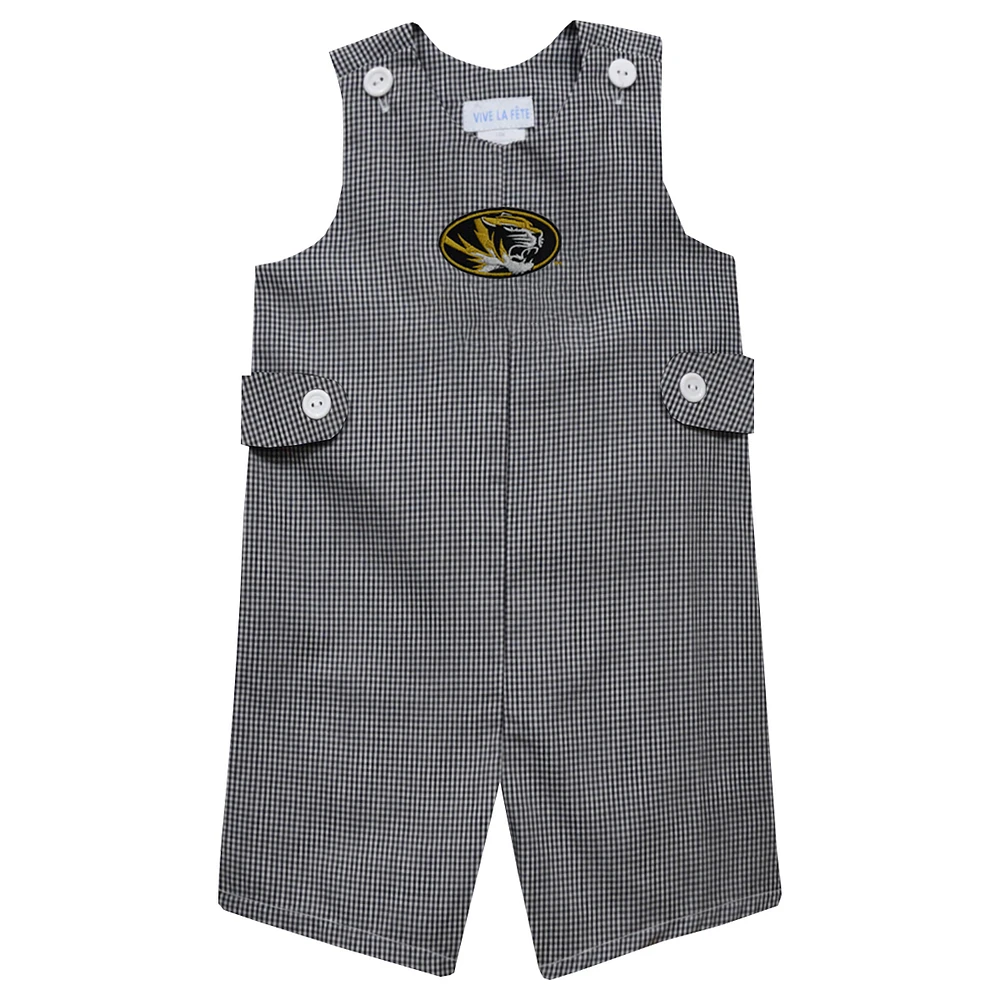 Toddler Vive La Fete Black Missouri Tigers Gingham Jon Romper