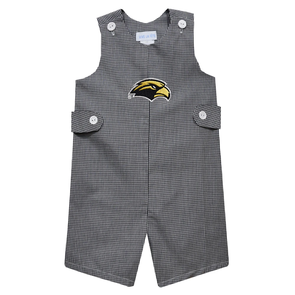 Toddler Vive La Fete Black Southern Miss Golden Eagles Gingham Jon Romper