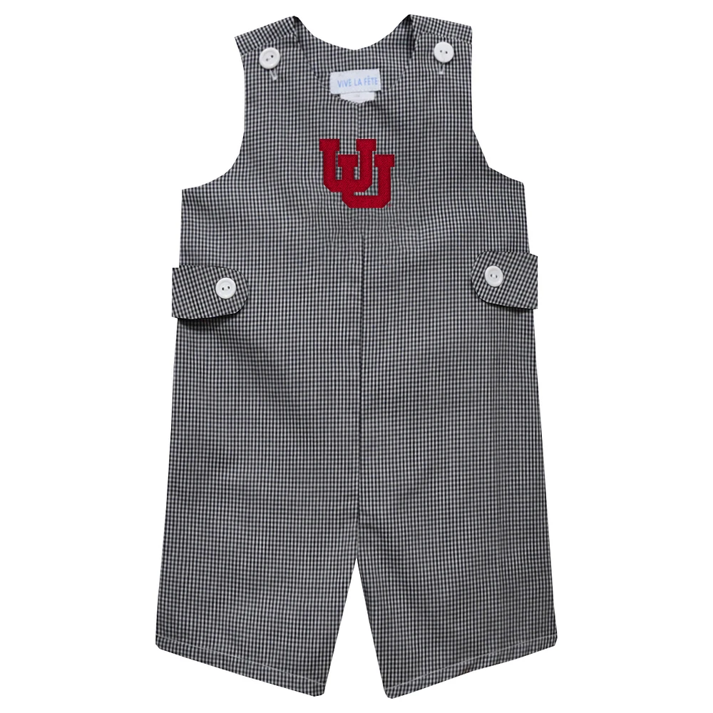 Toddler Vive La Fete Utah Utes Gingham Jon Romper