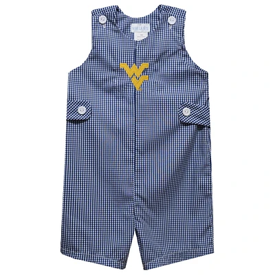 Toddler Vive La Fete Navy West Virginia Mountaineers Gingham Jon Romper