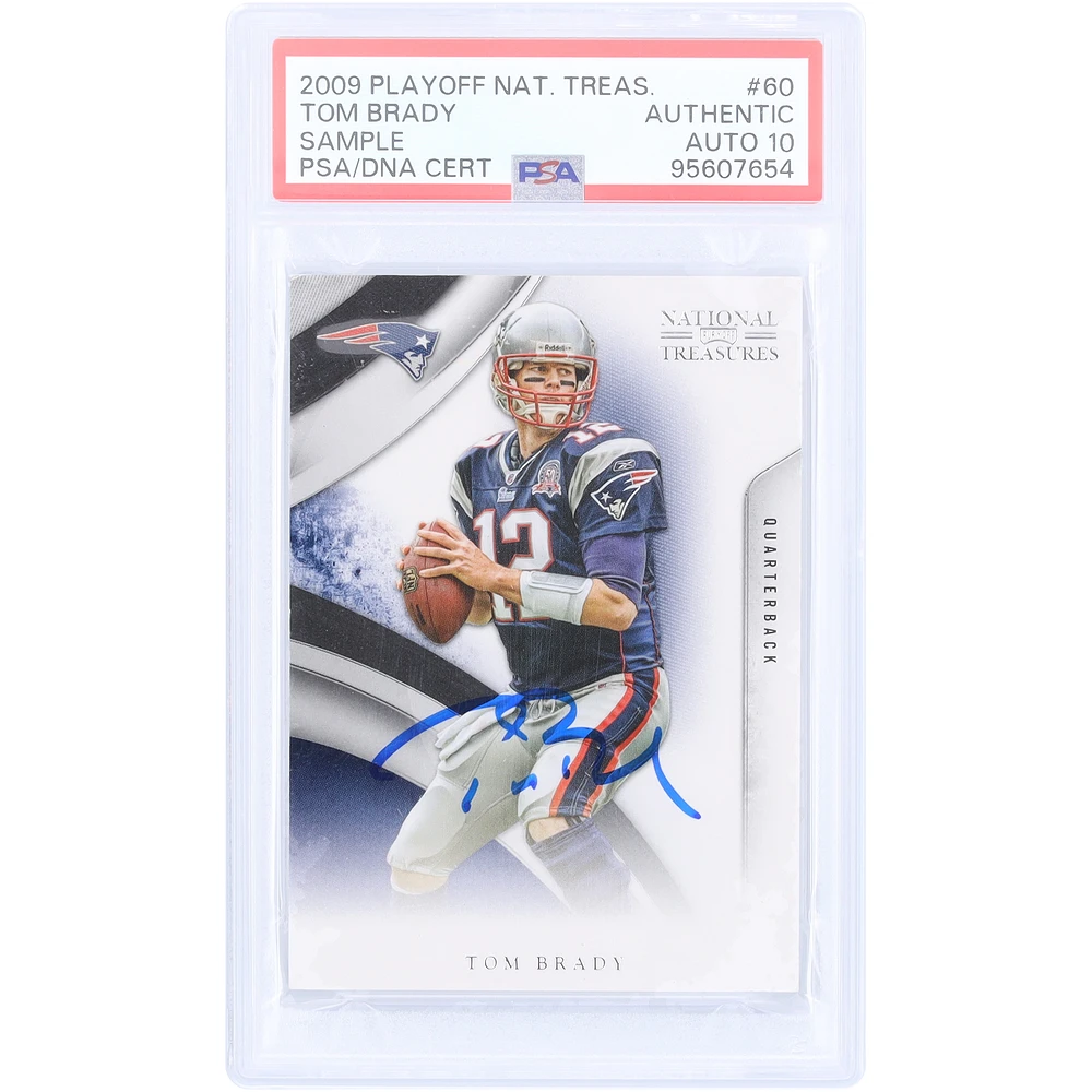 Tom Brady New England Patriots Autographed 2009 Playoff National Treasures Sample #60 PSA Authenticated Auto 10 Card