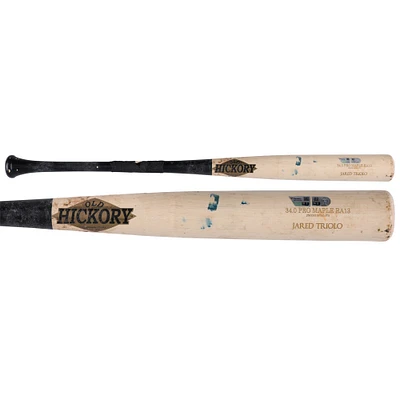 Jared Triolo Pittsburgh Pirates Game-Used Tan/Black Old Hickory Broken Bat vs. New York Yankees on April 4, 2025