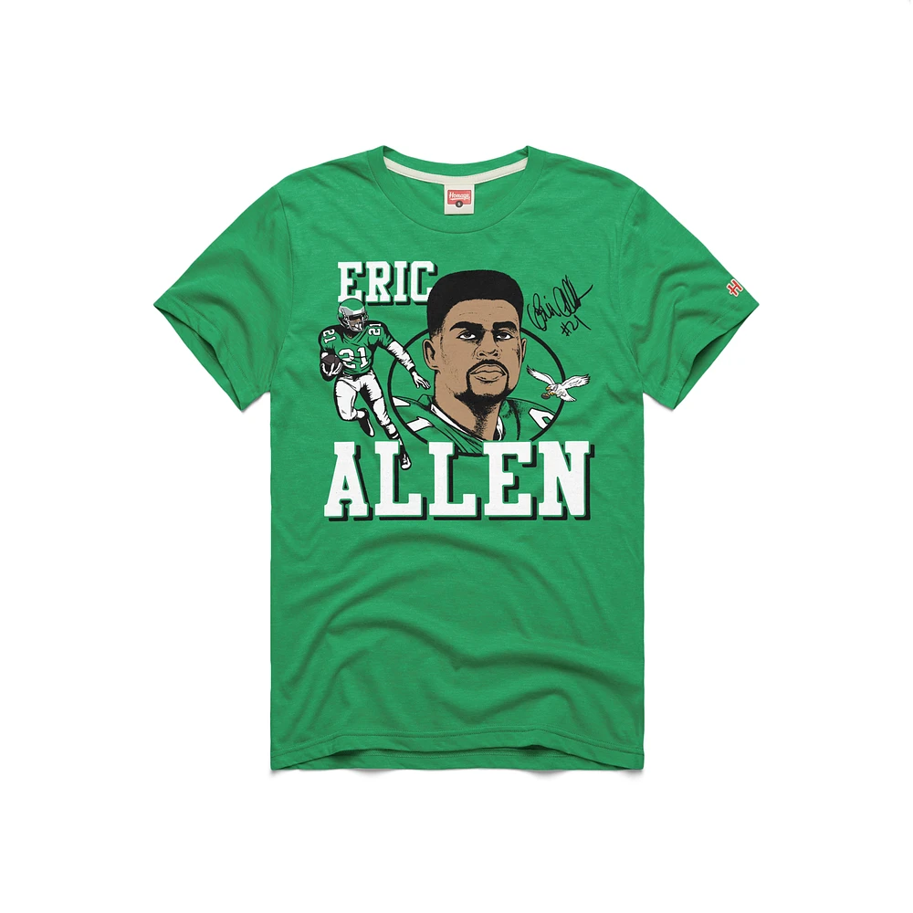 Men's Homage Eric Allen Green Philadelphia Eagles HOF Player Graphic Tri-Blend T-Shirt