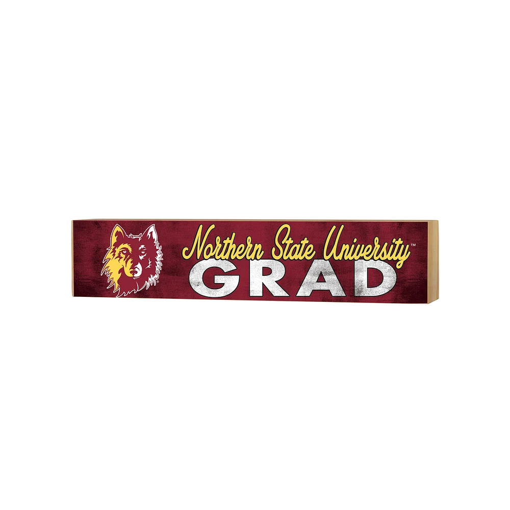 Northern State University Wolves 3" x 13" Grad Block Sign