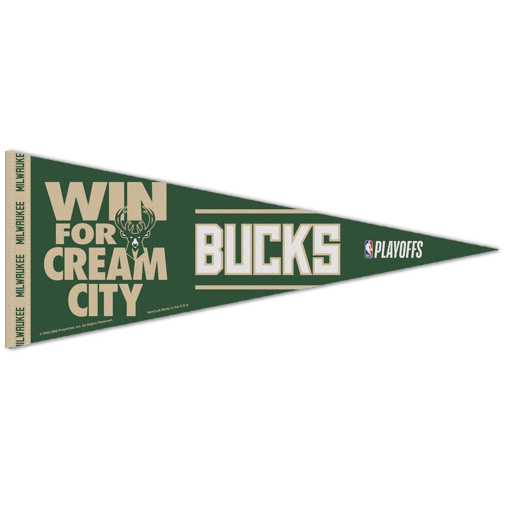 WinCraft Milwaukee Bucks 2025 NBA Playoffs 12'' x 30'' Premium Pennant
