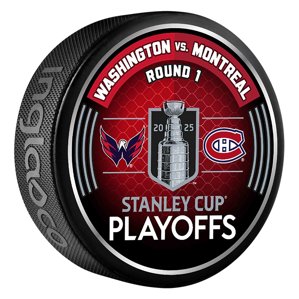 Inglasco Washington Capitals vs. Montreal Canadiens 2025 Stanley Cup Playoffs First Round Dueling Match-Up Hockey Puck