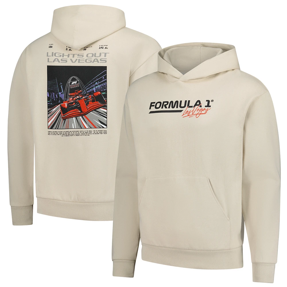 Men's Cream Formula 1 2025 Las Vegas Grand Prix Lights Out Pullover Hoodie