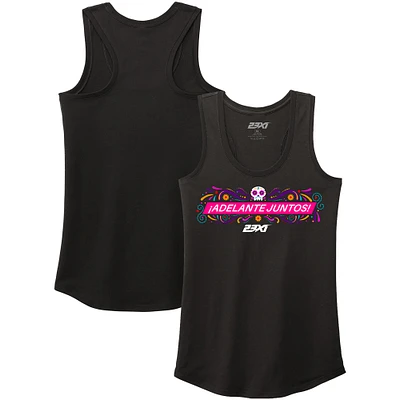 Men's 23XI Racing Black Adelante Juntos Mexico City Race Tri-Blend Tank Top