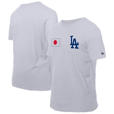 Men's New Era White Los Angeles Dodgers Japanese Flag T-Shirt