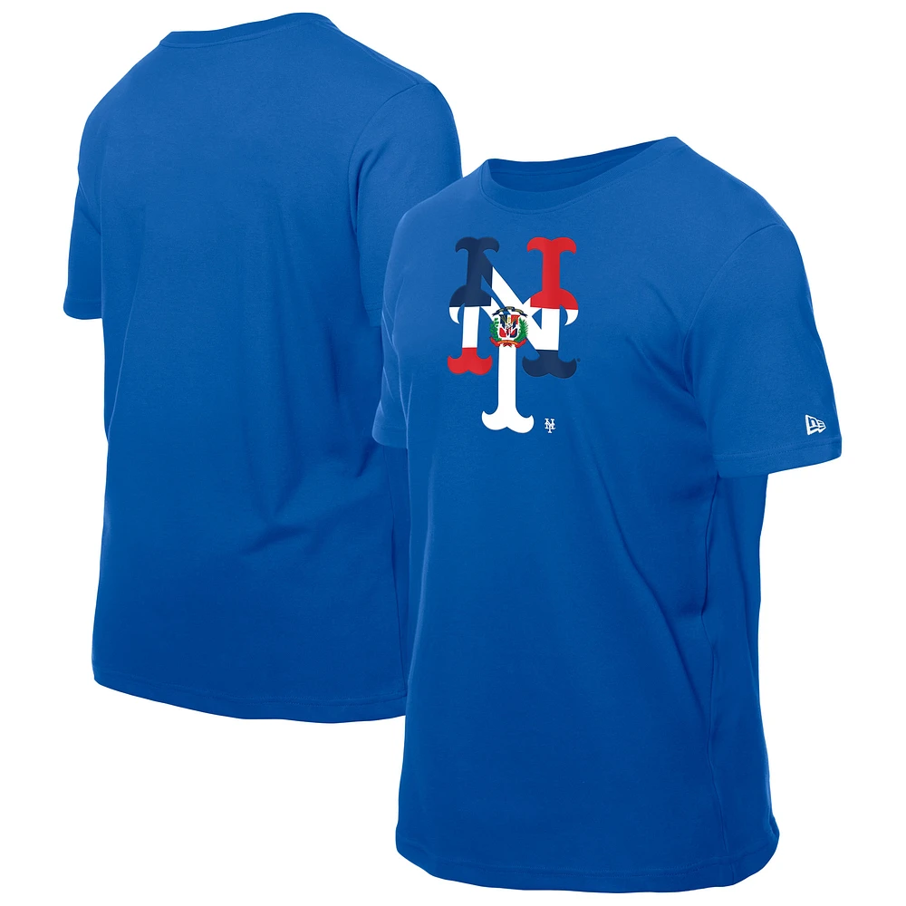 Men's New Era Royal York Mets Dominican Republic Flag Logo T-Shirt