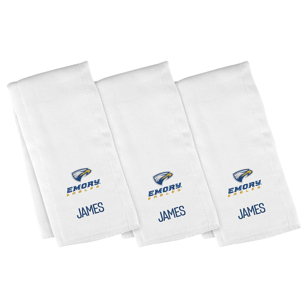 Infant Chad & Jake Emory Eagles Three-Piece Personalized Burp Cloth Set