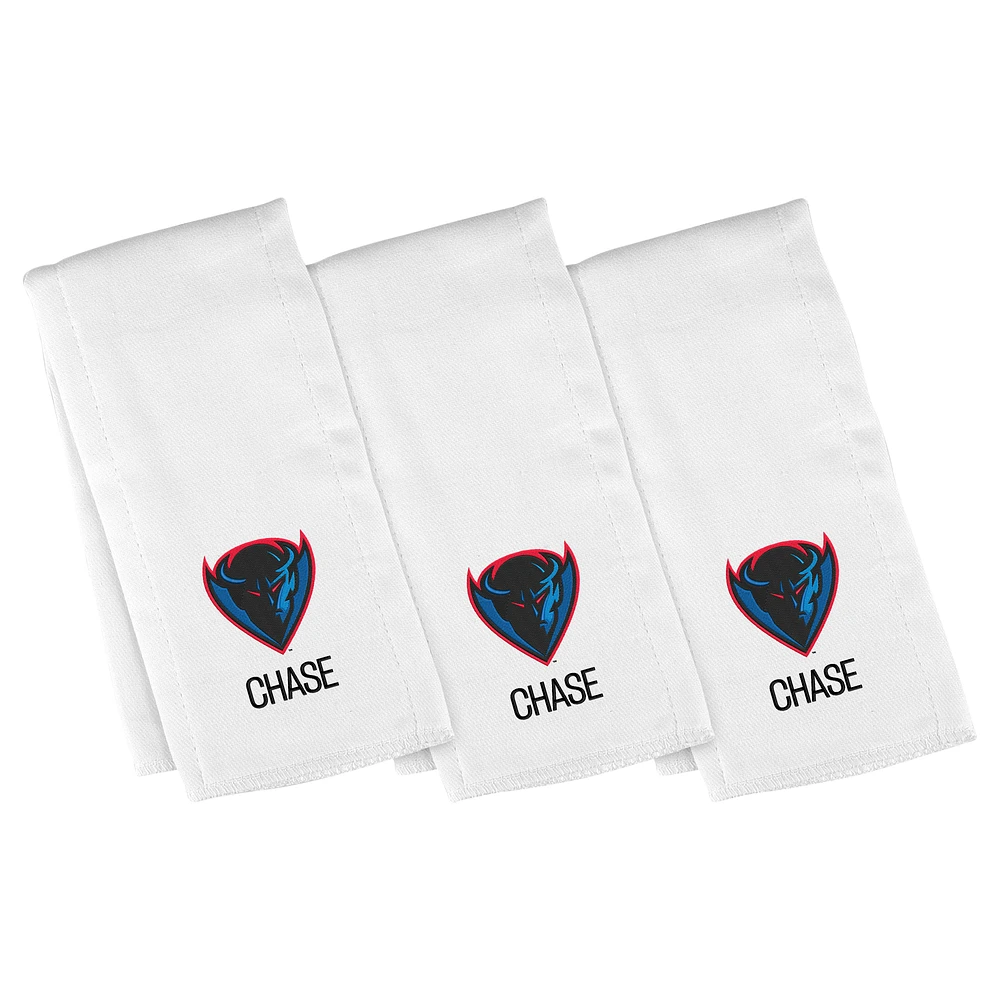 Infant Chad & Jake DePaul Blue Demons Three-Piece Personalized Burp Cloth Set