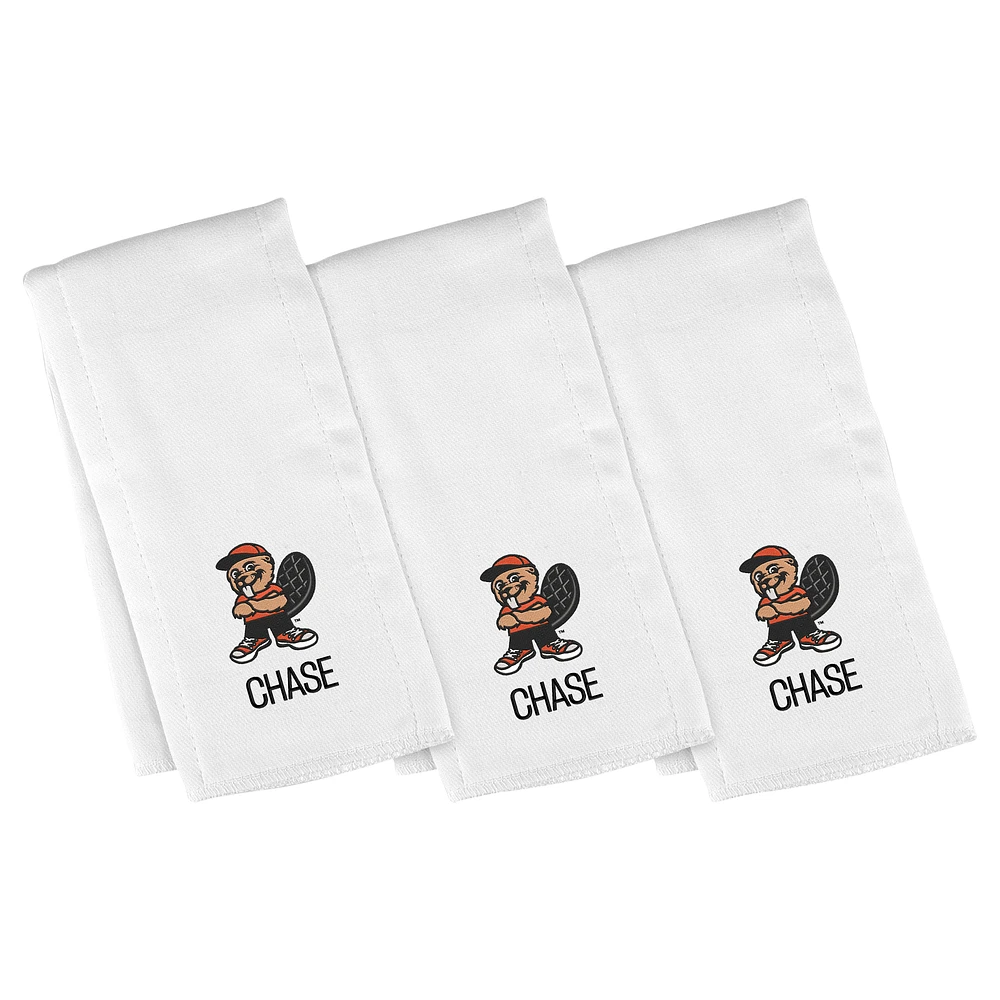 Infant Chad & Jake Oregon State Beavers Three-Piece Personalized Burp Cloth Set