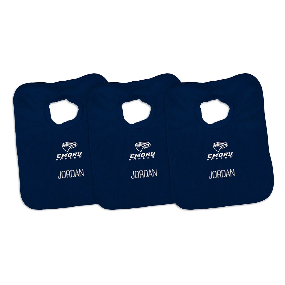 Infant Chad & Jake Emory Eagles Personalized 3-Pack Pullover Bib Set