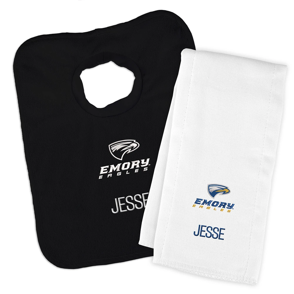 Infant Chad & Jake Emory Eagles Personalized Pullover Bib & Burp Cloth Set