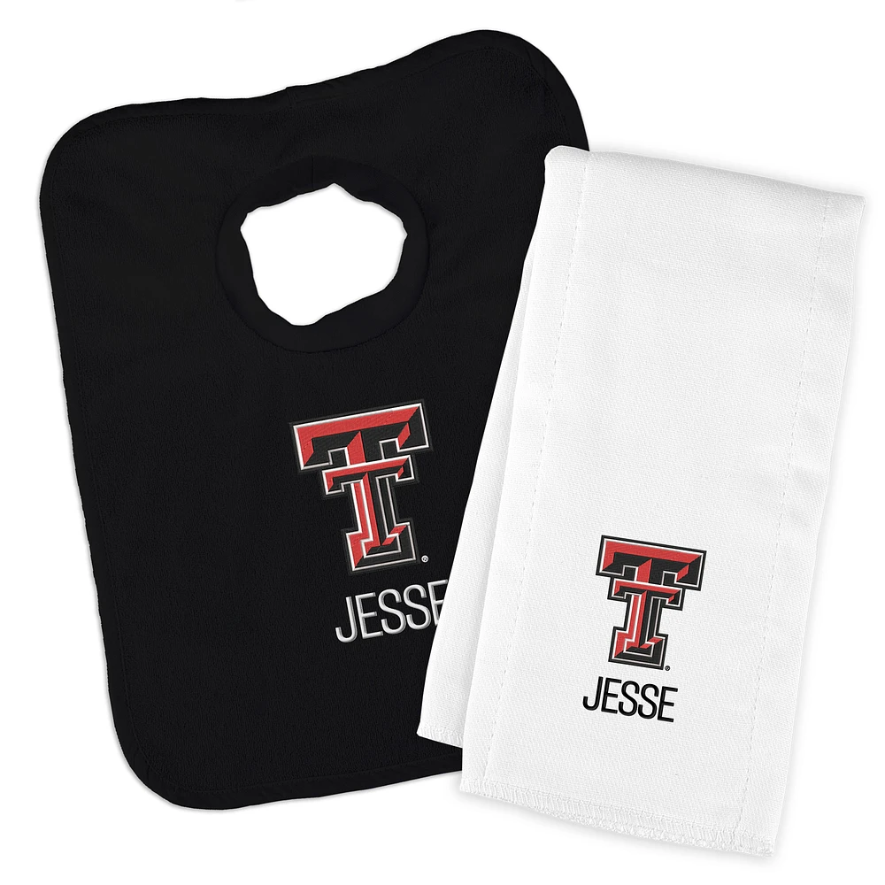 Infant Chad & Jake Texas Tech Red Raiders Personalized Pullover Bib & Burp Cloth Set