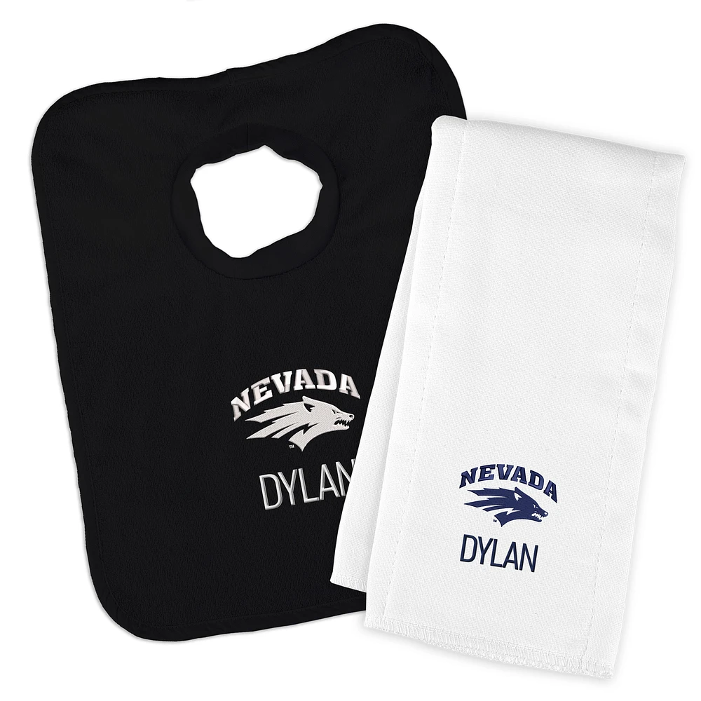 Infant Chad & Jake Nevada Wolf Pack Personalized Pullover Bib & Burp Cloth Set