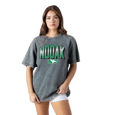 Women's Gameday Couture Gray North Dakota Snow Washed Relaxed Fit Classic T-Shirt