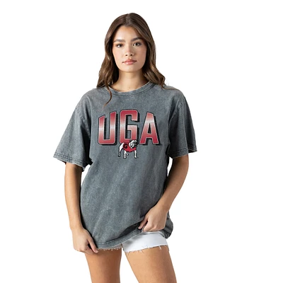 Women's Gameday Couture Gray Georgia Bulldogs Snow Washed Relaxed Fit Classic T-Shirt