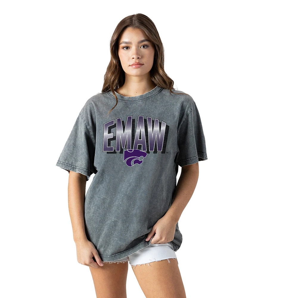 Women's Gameday Couture Gray Kansas State Wildcats Snow Washed Relaxed Fit Classic T-Shirt