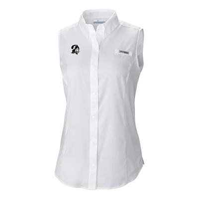 Women's Columbia White Tampa Bay Buccaneers Historic Tamiami Omni-Shade Sleeveless Button-Up Shirt