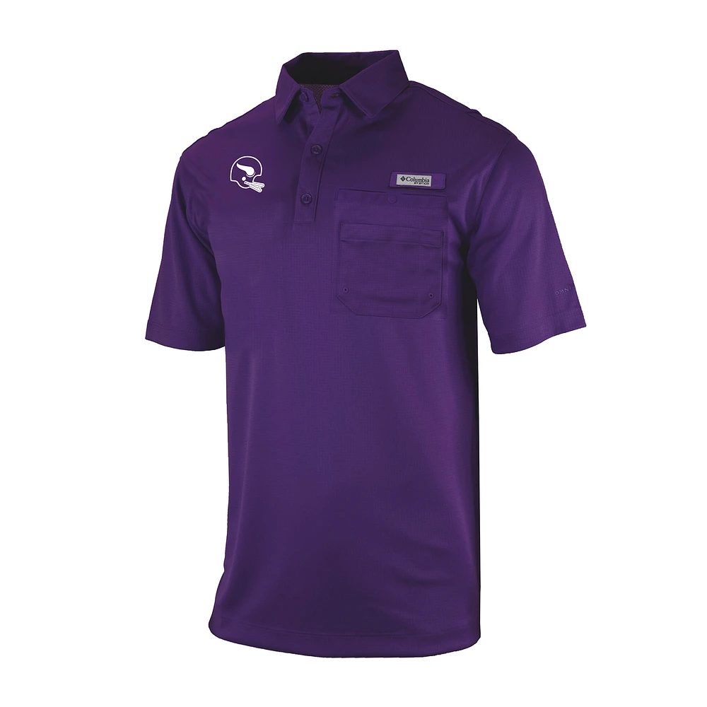 Men's Columbia Purple Minnesota Vikings Omni-Wick Flycaster Pocket Polo
