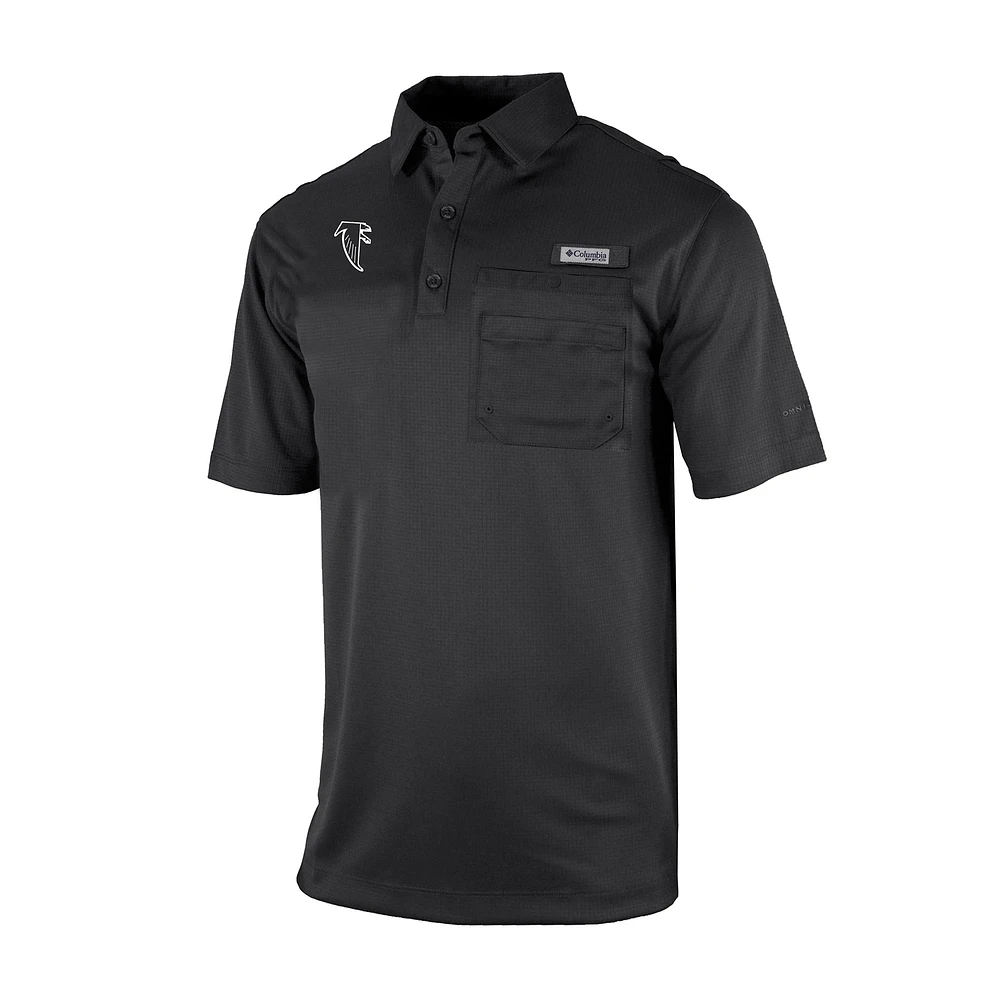 Men's Columbia Black Atlanta Falcons Omni-Wick Flycaster Pocket Polo