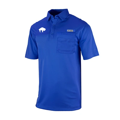 Men's Columbia Royal Buffalo Bills Omni-Wick Flycaster Pocket Polo