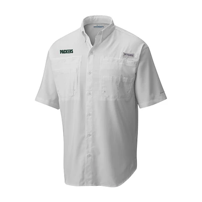 Men's Columbia Green Bay Packers Throwback Logo Tamiami Omni-Shade Button-Down Shirt
